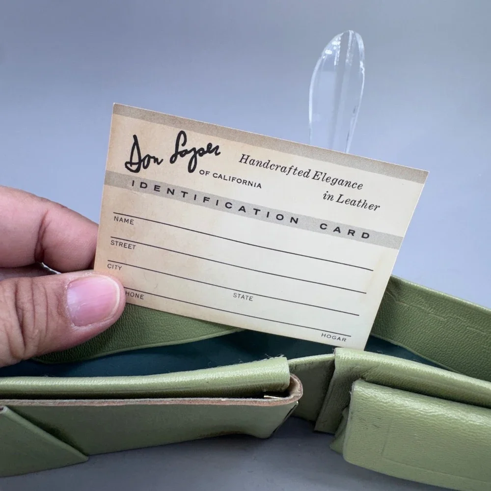 Don Loper California Vintage Bifold Wallet Green Leather MCM Retro Kitsch
